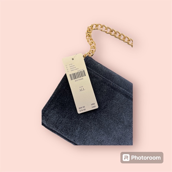 NWT Anthropologie Navy Velvet Mini Purse/Clutch **FLAW** - Picture 3 of 8